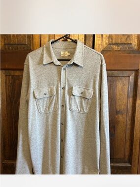 Faherty Legend Men's Heather Gray Casual Button-Down sweater shirt XL Tall